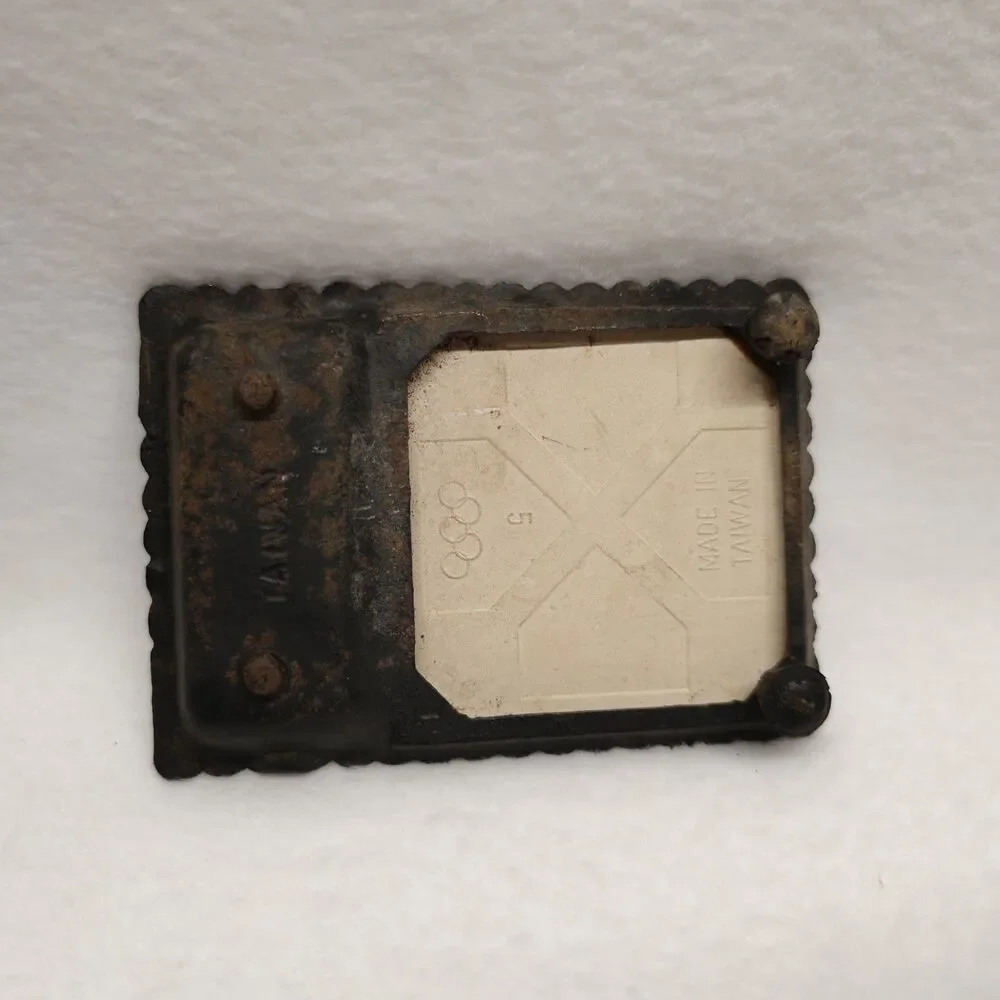 Vintage Florida Cast Iron Trivet Ceramic Tile Orange Souvenir Taiwan Decor Home